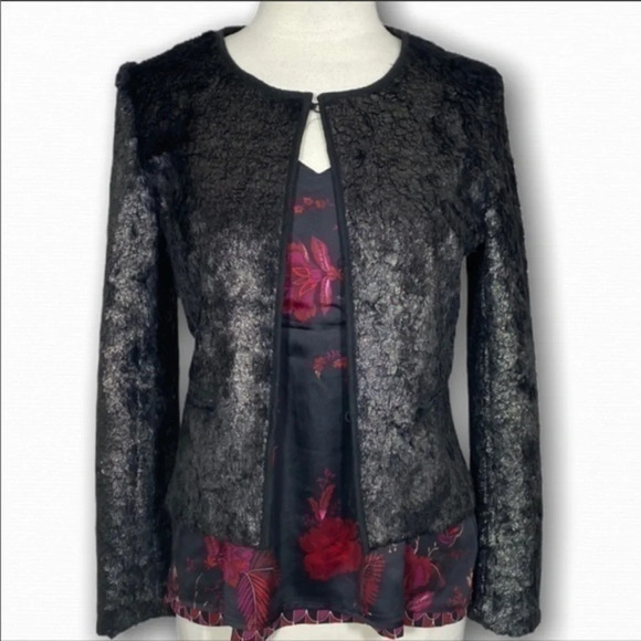 Anthropologie Elevenses Gold Leaf Jacket - Picture 2 of 8